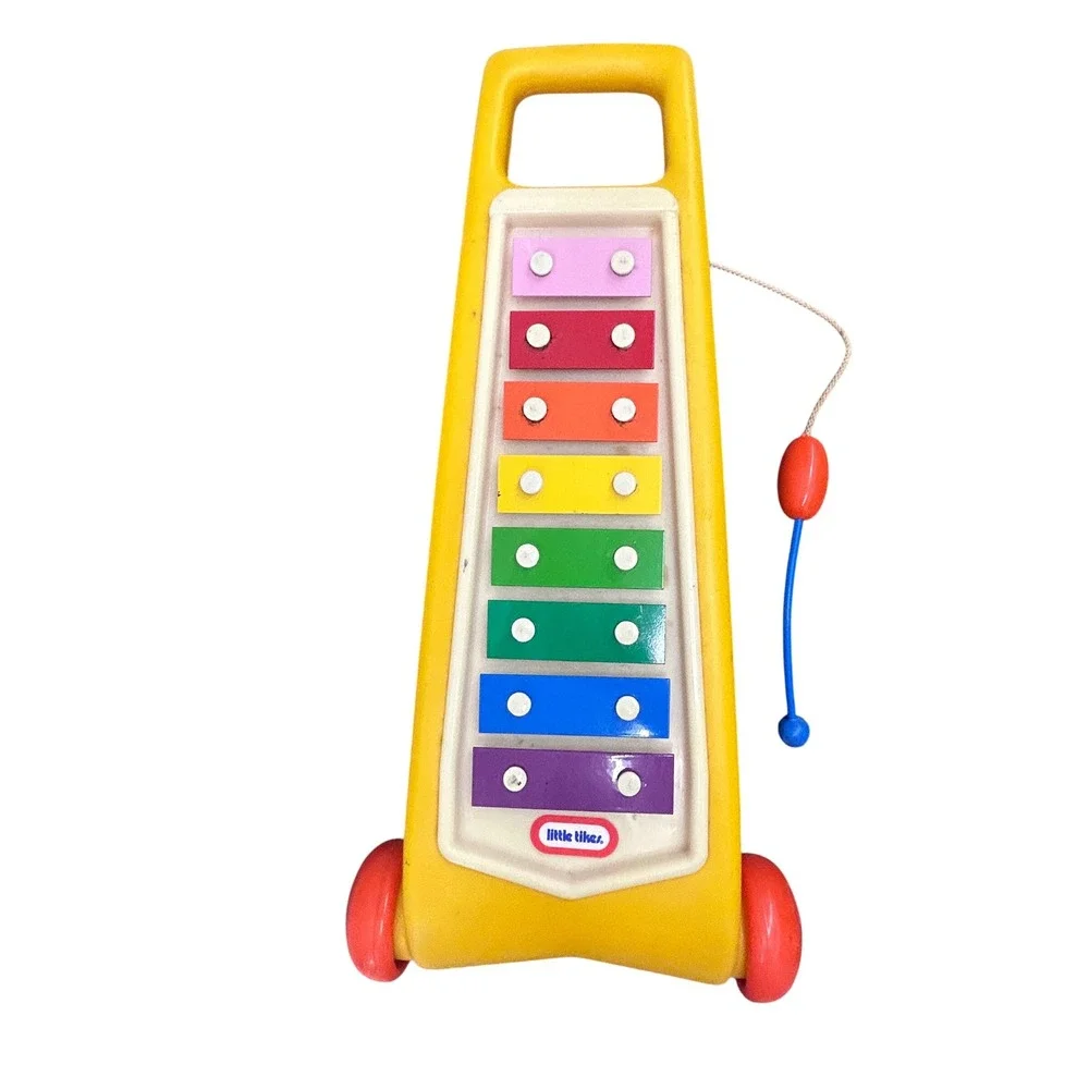 Vintage Little Tikes Tap-a-Tune Xylophone Pull Toy Yellow Musical Toddler 20